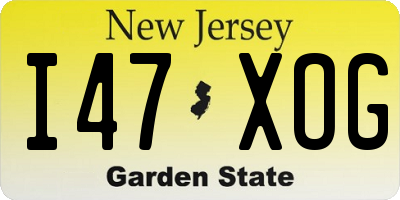 NJ license plate I47XOG