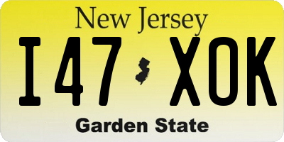 NJ license plate I47XOK