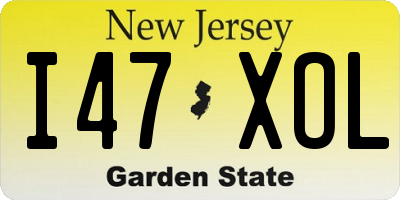 NJ license plate I47XOL