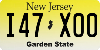 NJ license plate I47XOO