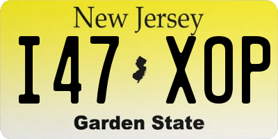 NJ license plate I47XOP