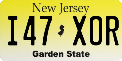 NJ license plate I47XOR