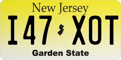NJ license plate I47XOT