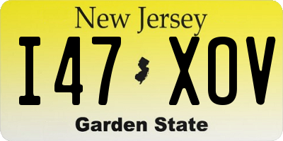 NJ license plate I47XOV