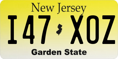 NJ license plate I47XOZ