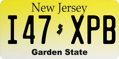 NJ license plate I47XPB