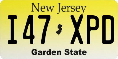 NJ license plate I47XPD