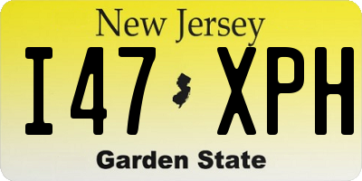 NJ license plate I47XPH