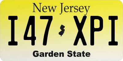 NJ license plate I47XPI