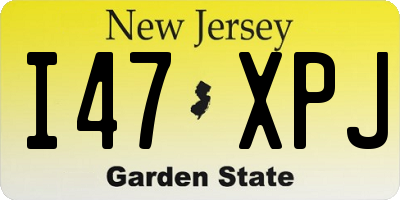 NJ license plate I47XPJ