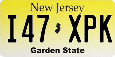 NJ license plate I47XPK