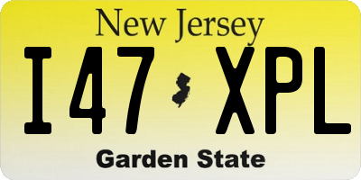 NJ license plate I47XPL