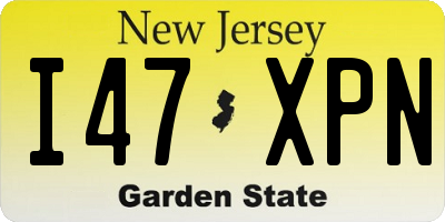 NJ license plate I47XPN