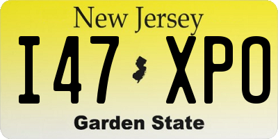 NJ license plate I47XPO