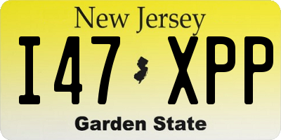 NJ license plate I47XPP