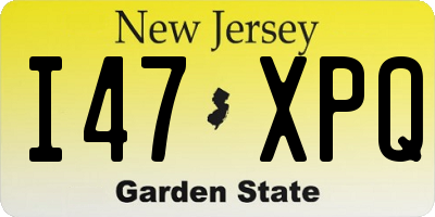 NJ license plate I47XPQ