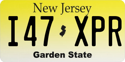 NJ license plate I47XPR
