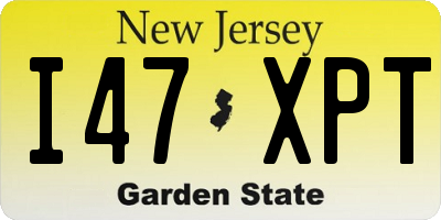 NJ license plate I47XPT