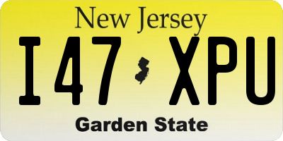 NJ license plate I47XPU
