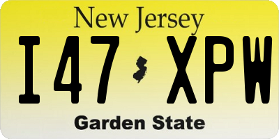 NJ license plate I47XPW