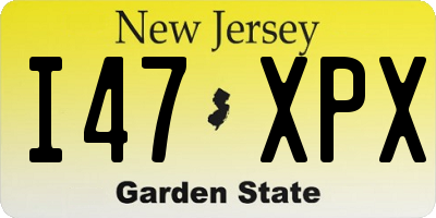 NJ license plate I47XPX