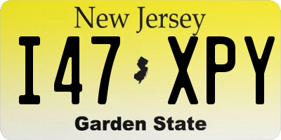 NJ license plate I47XPY