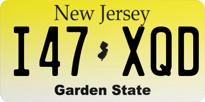 NJ license plate I47XQD