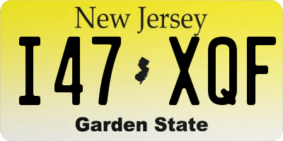 NJ license plate I47XQF
