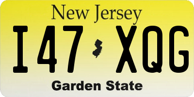NJ license plate I47XQG