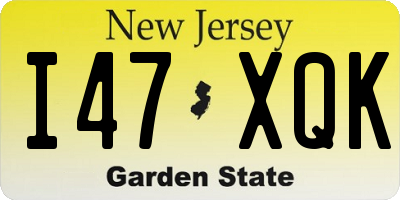 NJ license plate I47XQK