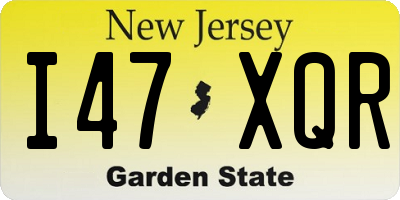 NJ license plate I47XQR