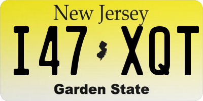 NJ license plate I47XQT