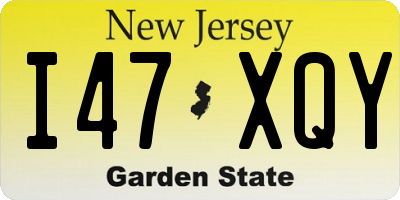 NJ license plate I47XQY