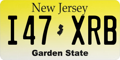 NJ license plate I47XRB