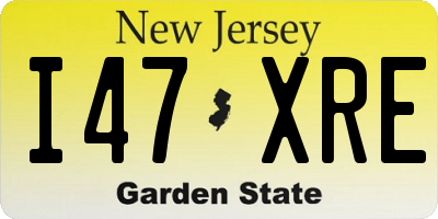 NJ license plate I47XRE