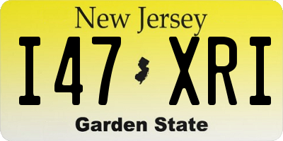 NJ license plate I47XRI