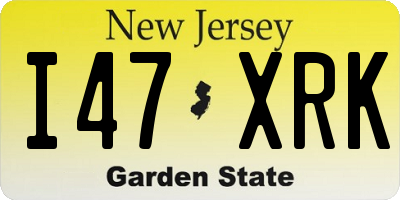 NJ license plate I47XRK
