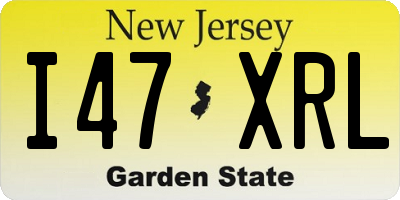 NJ license plate I47XRL