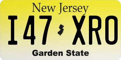 NJ license plate I47XRO