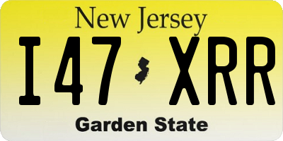 NJ license plate I47XRR