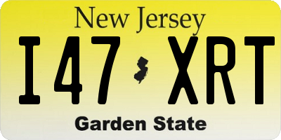 NJ license plate I47XRT