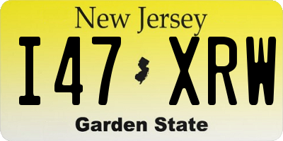 NJ license plate I47XRW