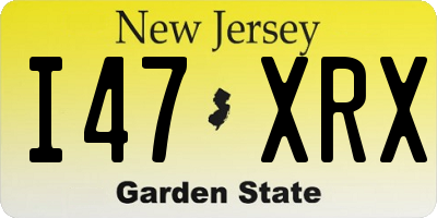 NJ license plate I47XRX