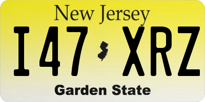 NJ license plate I47XRZ