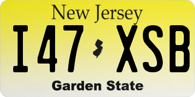 NJ license plate I47XSB
