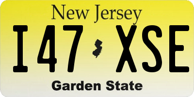 NJ license plate I47XSE