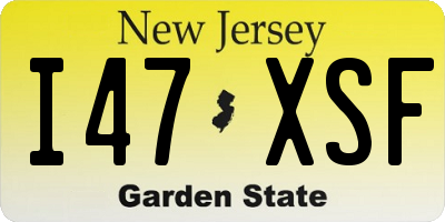 NJ license plate I47XSF