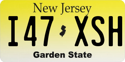NJ license plate I47XSH