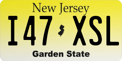 NJ license plate I47XSL