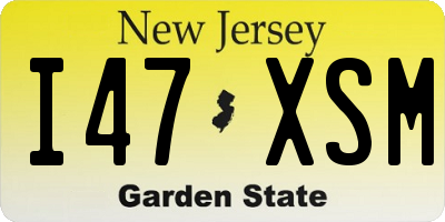NJ license plate I47XSM